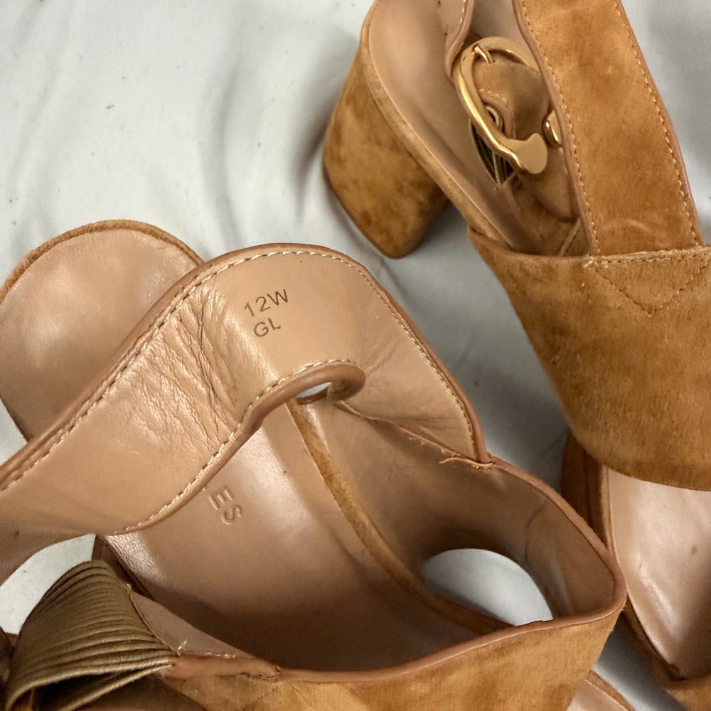 AEROSOLES Tan Suede Platform Sandals - Picture 3 of 3